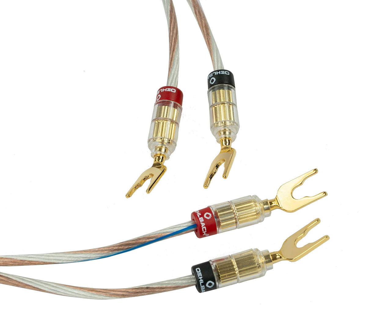 Oehlbach Twin Mix Two - Cable para altavoz (2 cables de 6 mm², con conectores de terminal, 5 m), color plateado y transparente