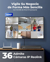 Reolink NVR 36CH, Soporta Cámaras 16MP/12MP/4K/5MP, 3 Bahías para HDD (sin HDD), Sistema Alarma O/I, 36 Canales (Conmutador PoE Necesario), RLN36