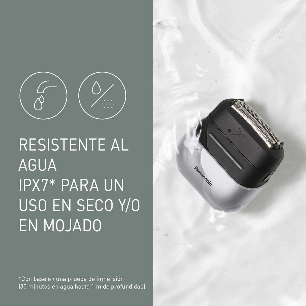 Panasonic ES-ACM3BW503 Serie 700 Afeitadora Compacta de 3 Cuchillas, Afeitadora Eléctrica Húmeda y Seca para Hombres, Sensor de Barba, Resistente al Agua IPX7, Carga USB-C y Adaptador, Blanco