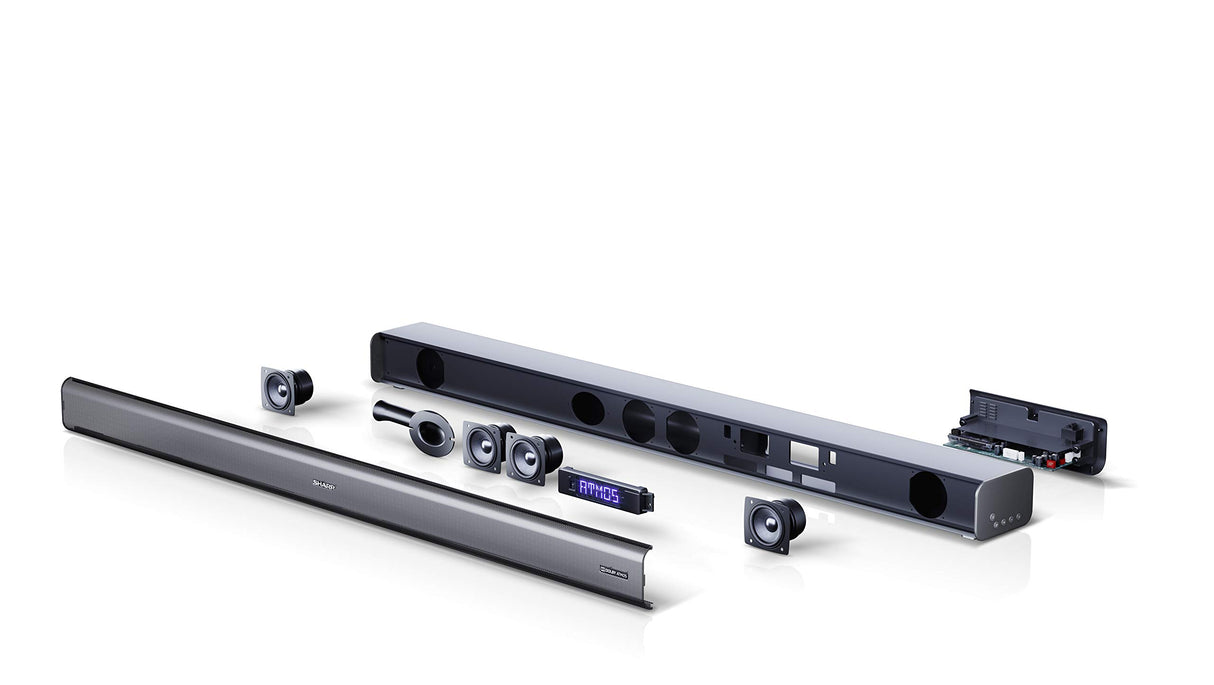 Sharp HT-SBW460, 3.1 Dolby Atmos, Barra de Sonido Envolvente Virtual 3D y subwoofer inalámbrico, Bluetooth, Experiencia 4K, HDMI ARC/CEC, Potencia máxima Total de Salida: 440w, Color Negro