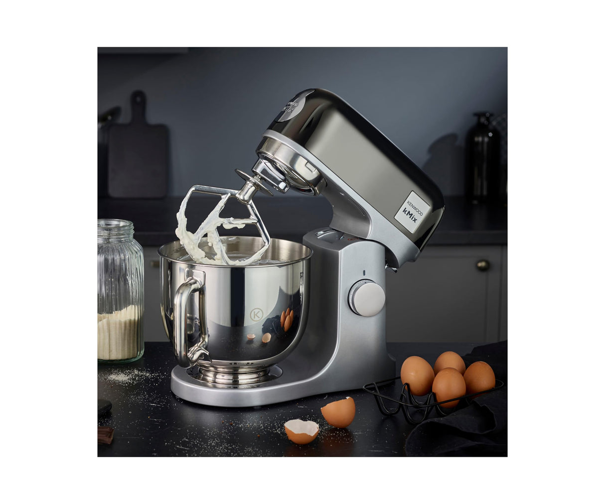 Kenwood kMix Editions KMX760BC Robot de cocina, cuenco de acero inoxidable de 5 L, sistema de seguridad de uso seguro, carcasa de metal, 1000 W, incluye set de pastelería de 3 piezas y protección