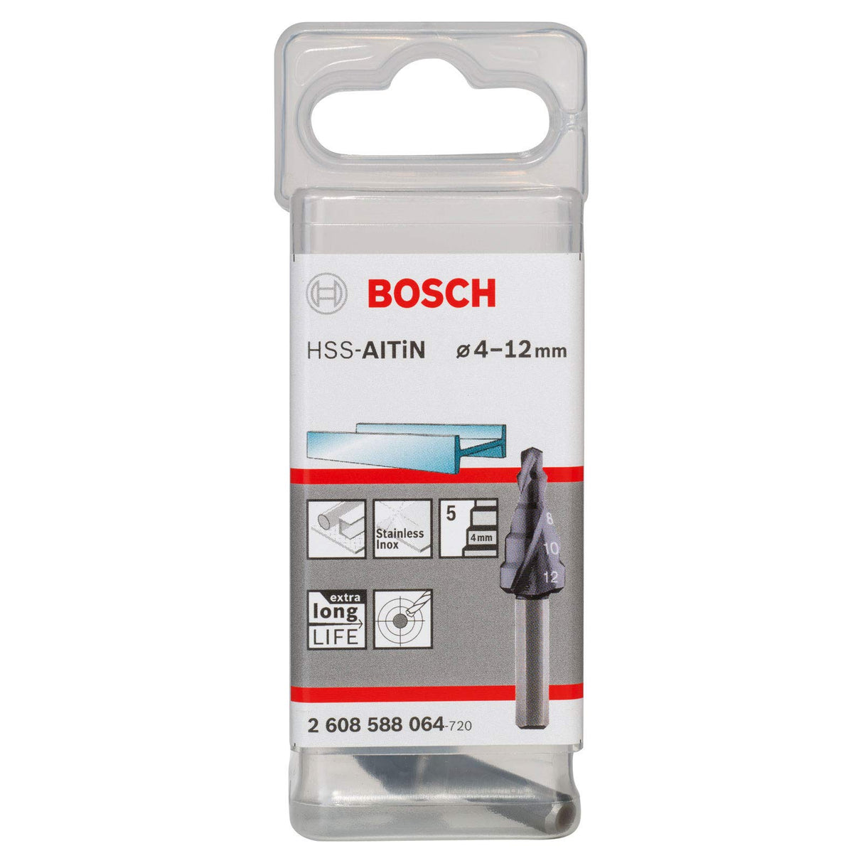 Bosch 2 608 588 071 - Broca escalonada HSS-AlTiN - M10-M40, 10,0 mm, 125,5 mm (pack de 1)