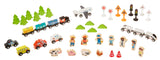 Amazon Basics Mesa con circuito de trenes, 120 Unidad, Multicolor, 120.4 x 85 x 41 cm