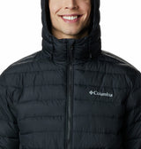 Columbia Powder Lite Hooded Jacket, Chaqueta Acolchada Con Capucha Hombre, Black, L