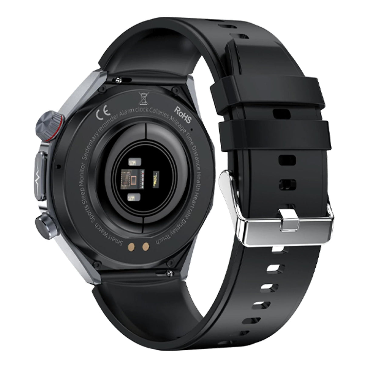 Knauermann PRO 3 Plus redondo (2025), reloj sanitario, reloj inteligente con función telefónica, pectoral ECG Plus HRV y función SOS, pantalla AMOLED BT Bluetooth, apnea del sueño, correa de silicona,