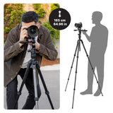 Manfrotto Befree GT Pro - Trípode de Viaje de Fibra de Carbono de 4 Secciones con Cabezal de Giro e inclinación de 3 vías, Color Negro