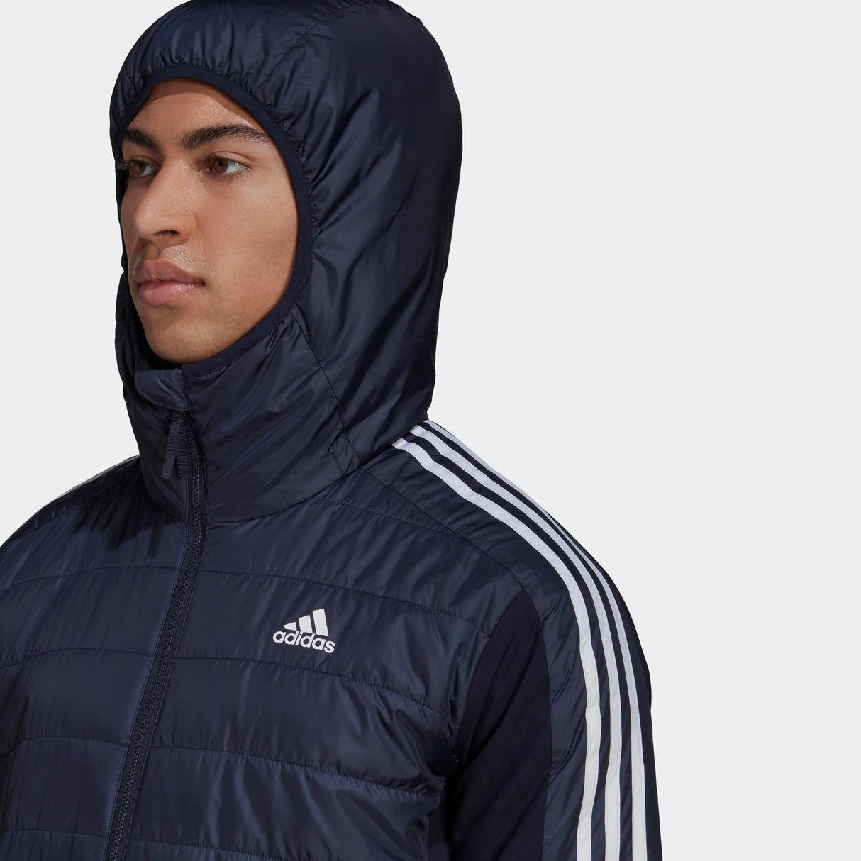 adidas Men's Essentials Insulated Hooded Hybrid Jacket (Midweight)