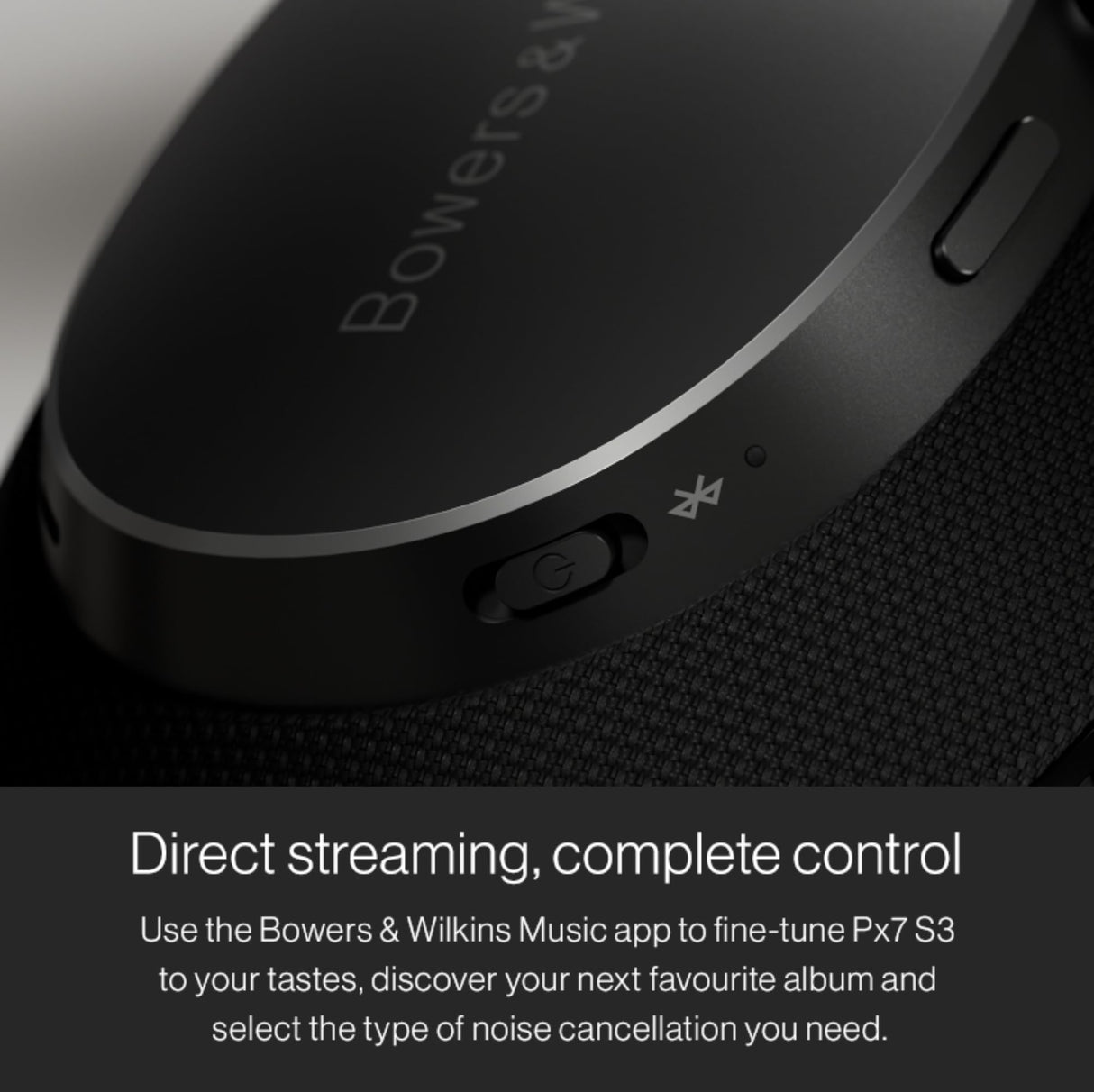 Bowers & Wilkins Px7 S3 Auriculares Over-Ear Bluetooth, Cancelación de Ruido, Sonido Hi-Res, aptX Lossless, 30h Reproducción, 8 Micrófonos, Carga Rápida - Blanco Canvas
