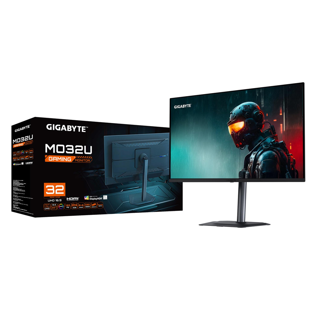 Gigabyte MO32U 31,5" Monitor Gaming OLED 4K UHD - 3840 x 2160, 165Hz, 0.03ms, 250 CD/m², Display HDR True Black 400, HDMI 2.1, DisplayPort 1.4