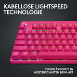Logitech G Pro X TKL Lightspeed, Teclado inalámbrico para Gaming - Magenta - DEU - Tactile