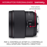 Samyang AF 75 mm F1.8 para Fuji X - lente para retratos liviana y compacta con LSTM-AF, protección contra la intemperie e interruptor personalizado para tomas nocturnas y de viaje