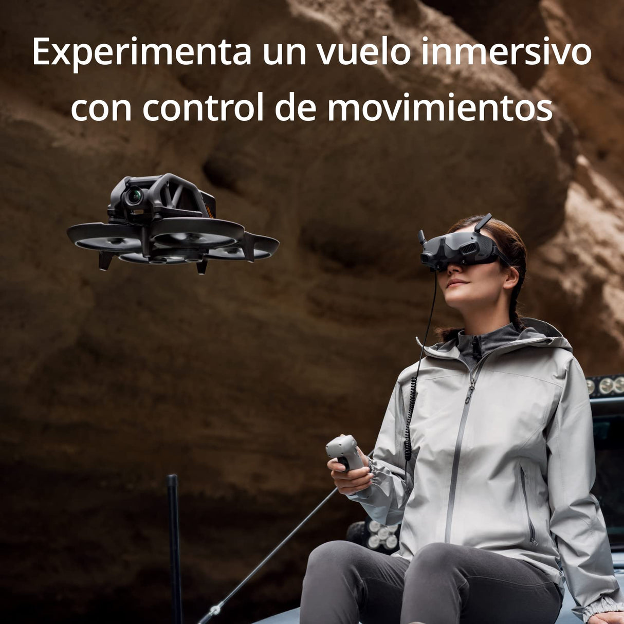 DJI Avata - Dron cuadricóptero con vista en primera persona y vídeo 4K estabilizado, FOV de 155°, protectores de hélices integrados, transmisión HD con baja latencia, freno de emergencia