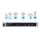 StarTech.com Dock USB-C y USB-A - Docking Station para 2 Monitores DisplayPort y HDMI de 4K 60Hz - Replicador de Puertos USB 3.0 para Portátil USB TipoC o USB-A - 6xUSB Tipo A - Mac/Windows (DK30A2DH)