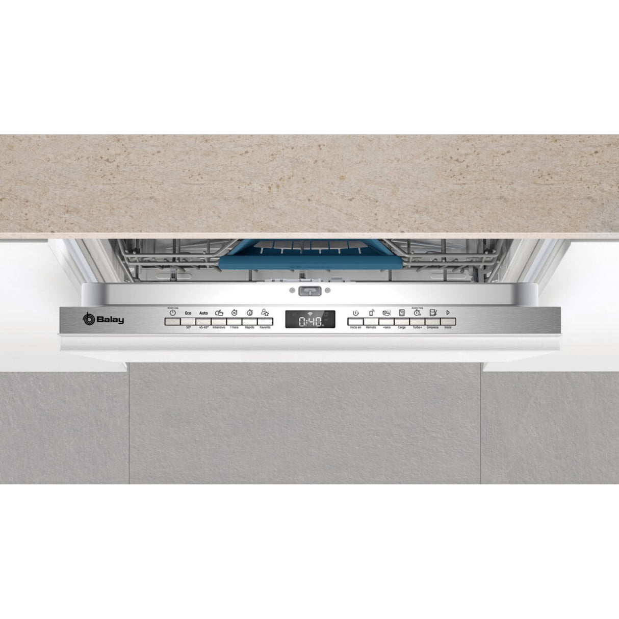 Balay, Lavavajillas Integrable, 60 cm. de ancho, 14 servicios, 3ª Bandeja, Infolight, Home Connect, Función Media Carga, Panel Acero, 3VH6330SA