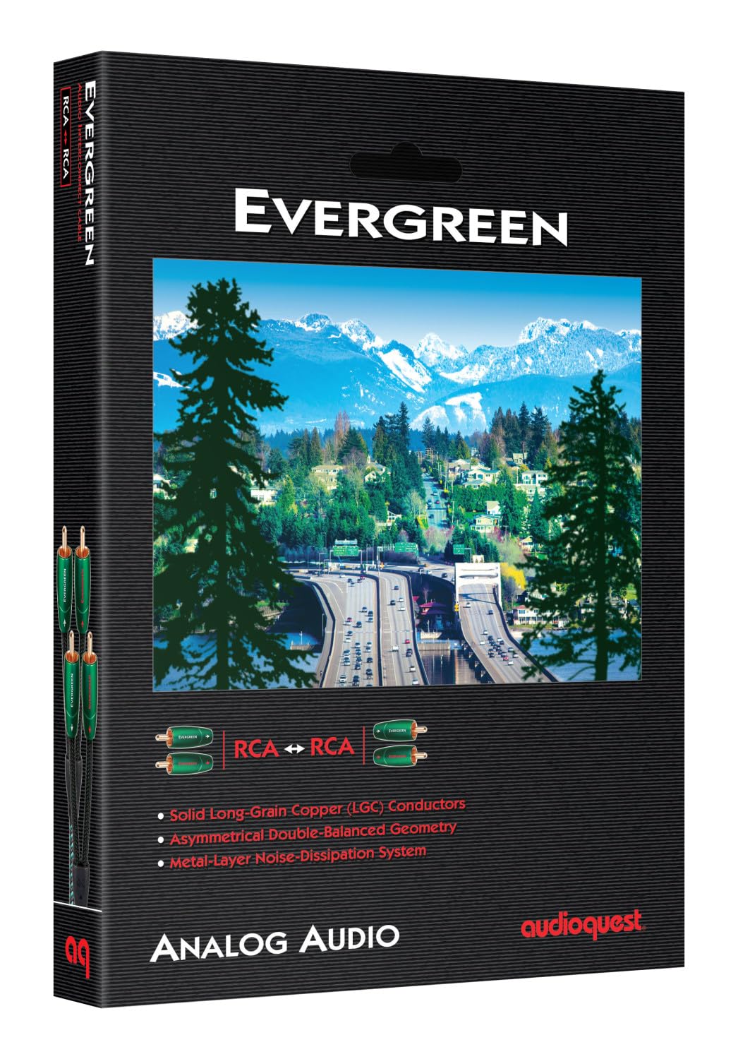 AudioQuest 5m Evergreen RCA cable de audio 2 x RCA Negro - Cables de audio (2 x RCA, 2 x RCA, Cobre, 5 m, Negro)