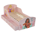 Disney Princess Cama para niñas pequeñas: construcción robusta de madera manufacturada, laterales protegidos, listones de madera, se adapta a colchones de 140 x 70 cm (colchón no incluido)