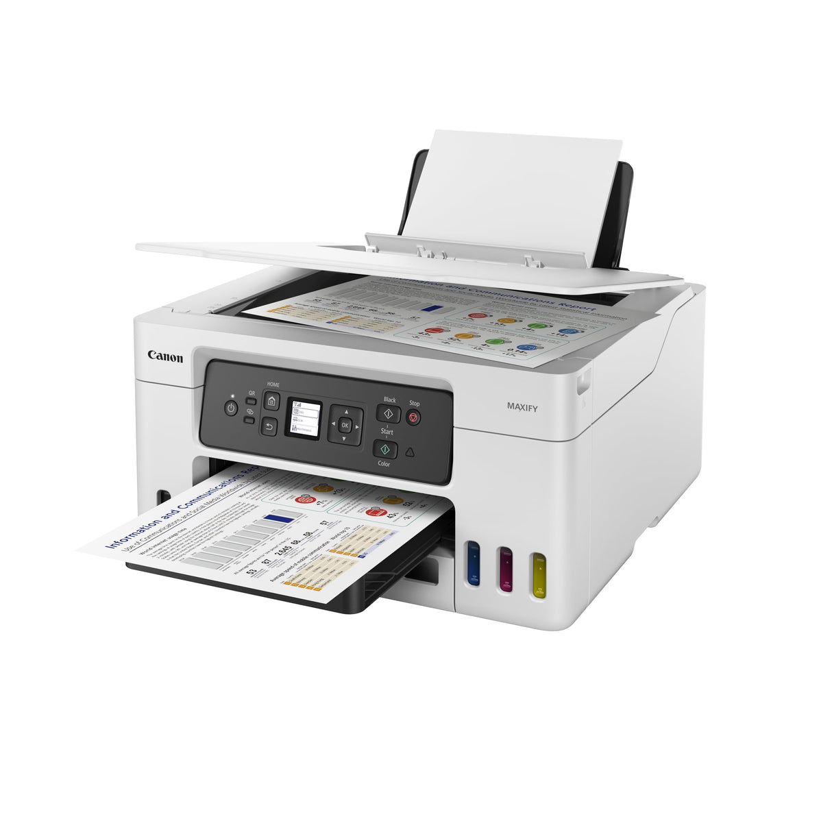 Canon Maxify GX3050 Megatank, Impresora Profesional para Oficina, con Depósito de Tinta Rellenable, Pantalla LCD, 3 Años de Garantía, Impresión de Alta Velocidad, Incluye Botellas de Tinta