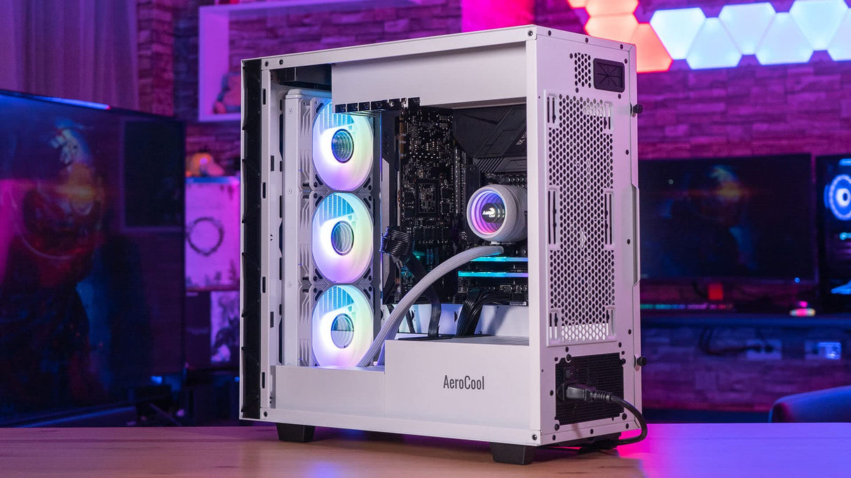 Aerocool, MIRAGEL360W, Refrigeración Líquida CPU, 3xVentilador 12cm ARGB, TDP 550W,Blanco