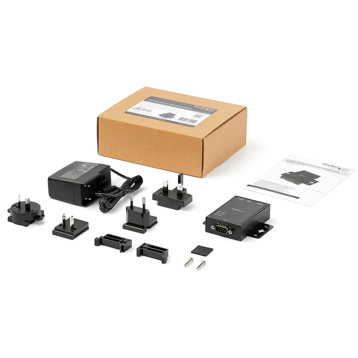 StarTech.com Servidor de Dispositivos IP de 1 Puerto Serie RS232 - Adaptador Conversor Ethernet RJ45 - Montaje Riel DIN