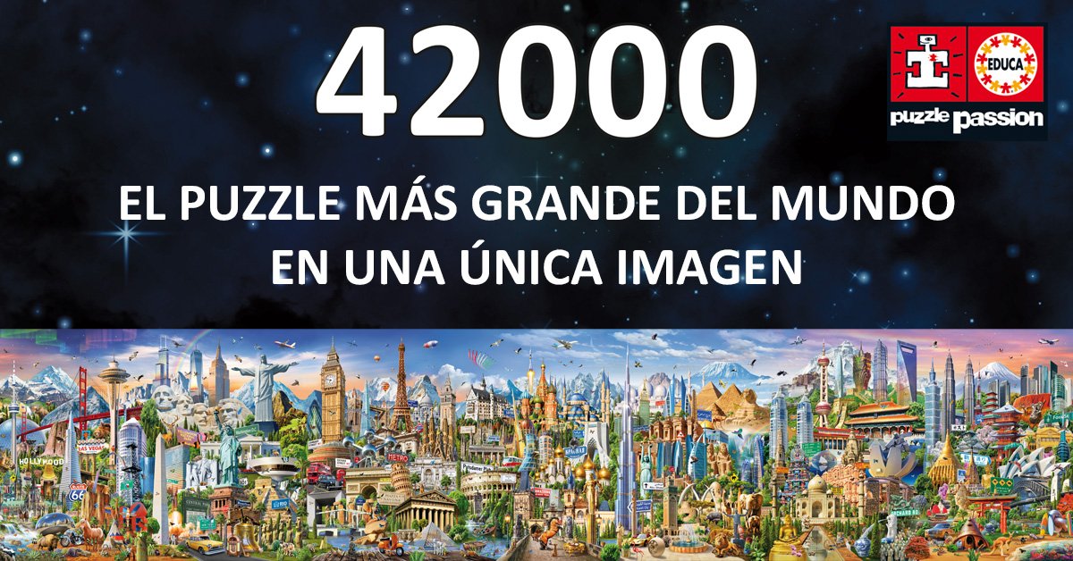 Educa - Puzzle XXL 42000 Piezas para Adultos | La Vuelta al Mundo | Incluye Lámina y Servicio de Piezas Perdidas | Rompecabezas Educativo y Decorativo | A Partir de 14 años (17570)