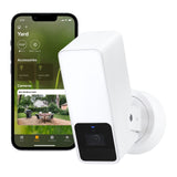 Eve Outdoor Cam (White Edition) – Cámara Segura con Foco, Máxima Seguridad y Privacidad (HomeKit Secure Video), Visión Nocturna, Wi-Fi, Sensor de Movimiento, Comunicación Bidireccional