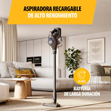 Tristar Aspiradora Escoba Inalámbrica, 2-en-1, Motor BLDC, 250W, 23 kPa Succión, 40 Min Autonomía, Luz LED, Filtro HEPA, Depósito 800 ml, SZ-2390