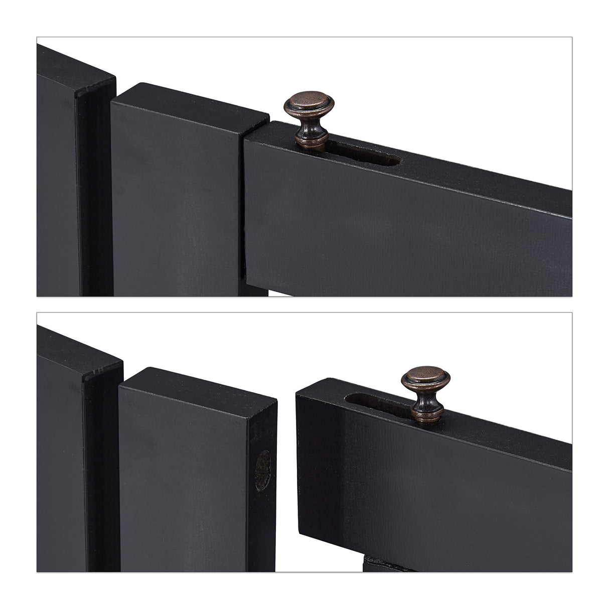 Relaxdays Barrera Seguridad Niños, Valla Protectora, Puerta, 92x206cm, Plegable, Cerca Protección Bebés, Perros, Negro, Tablero de Fibras