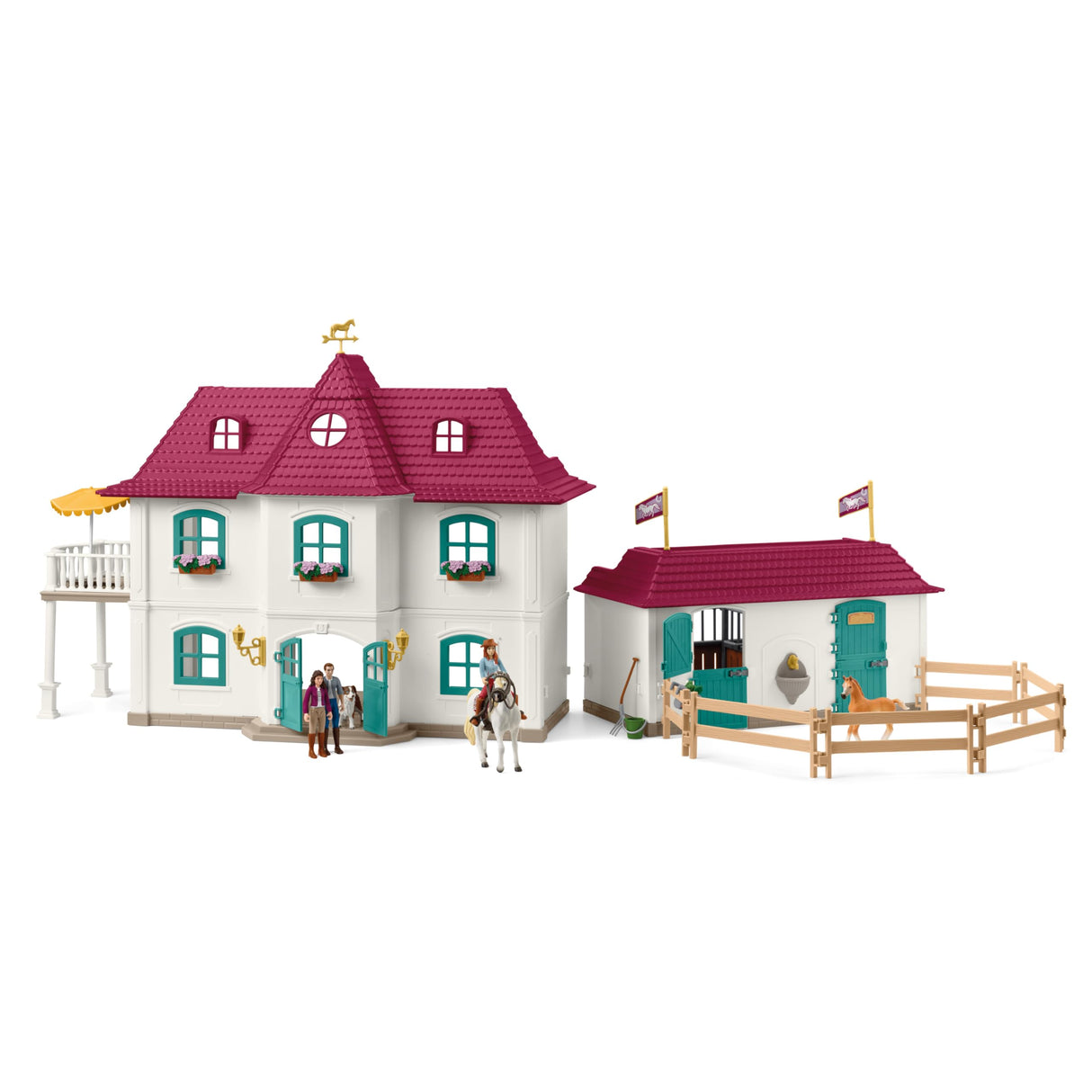 Schleich 42706 Casa de Campo Lakeside y establo, a Partir de 5 años, Horse Club - playset, 179 Piezas