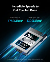 Lexar Professional Silver Series 256GB Tarjeta CFexpress Tipo B, Tarjeta CFe Lectura de hasta 1750 MB/s, Adopta PCIe Gen3x2, Tarjeta de Memoria CF Compatible con DSLR, cámara XQD (LCXEXSL256G-RNENG)