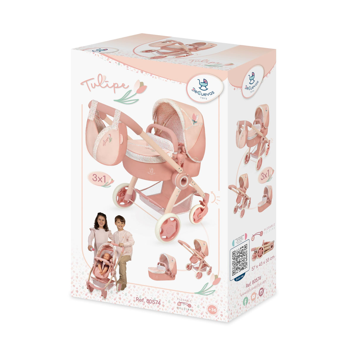 Carro de Muñecas Tulipe 3x1 Plegable DeCuevas 80574