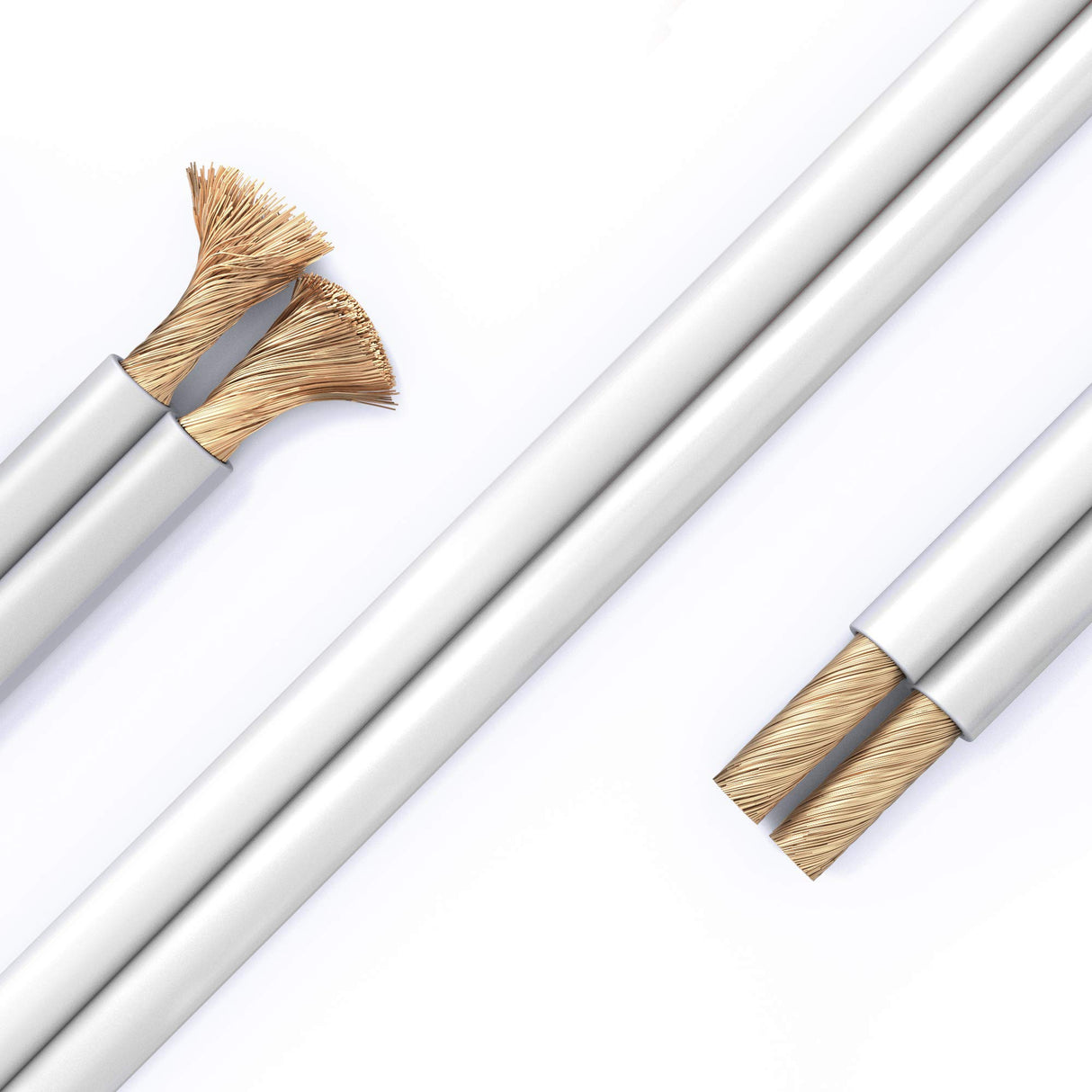 PureLink cable de altavoz cable de altavoz OFC 2x4,00mm² 0,20mm, 50,0m, cable de cobre puro para recintos de alta fidelidad subwoofers, cable de audio con etiquetado de polaridad, blanco