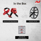 Detector de Metales Minelab Vanquish 340 Multifrecuencia Auto-Selector para Adultos con Bobina V10 10 "x7 Doble-D Impermeable (3 Modos de Detección)