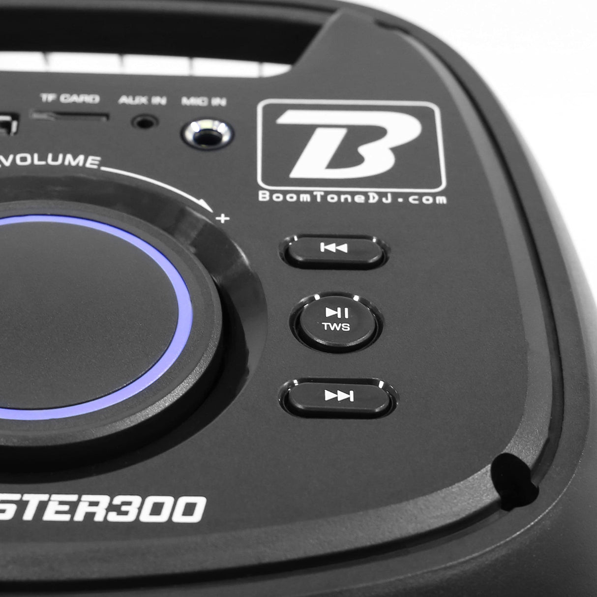 BoomTone DJ Boomaster 300 Altavoz Bluetooth luminoso LED portátil potente 250W, Altavoz Karaoke, Bluetooth inalámbrico, TWS, Recargable USB, sintonizador, lector USB/tarjeta SD.