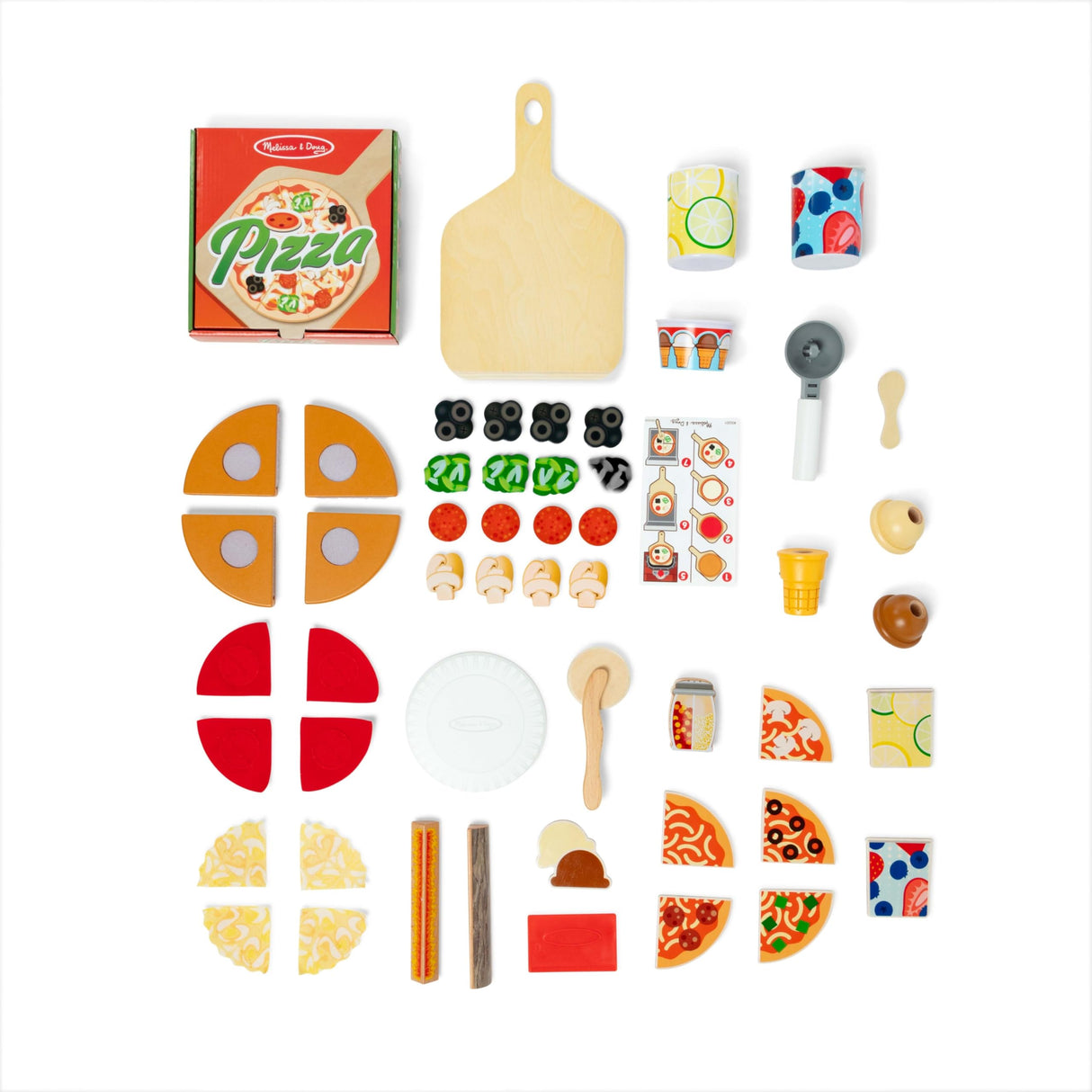 Melissa & Doug - Centro de Actividades con camioneta de Pizza de Madera, con Alimentos de Juguete, para niños y niñas de a Partir de 3 años