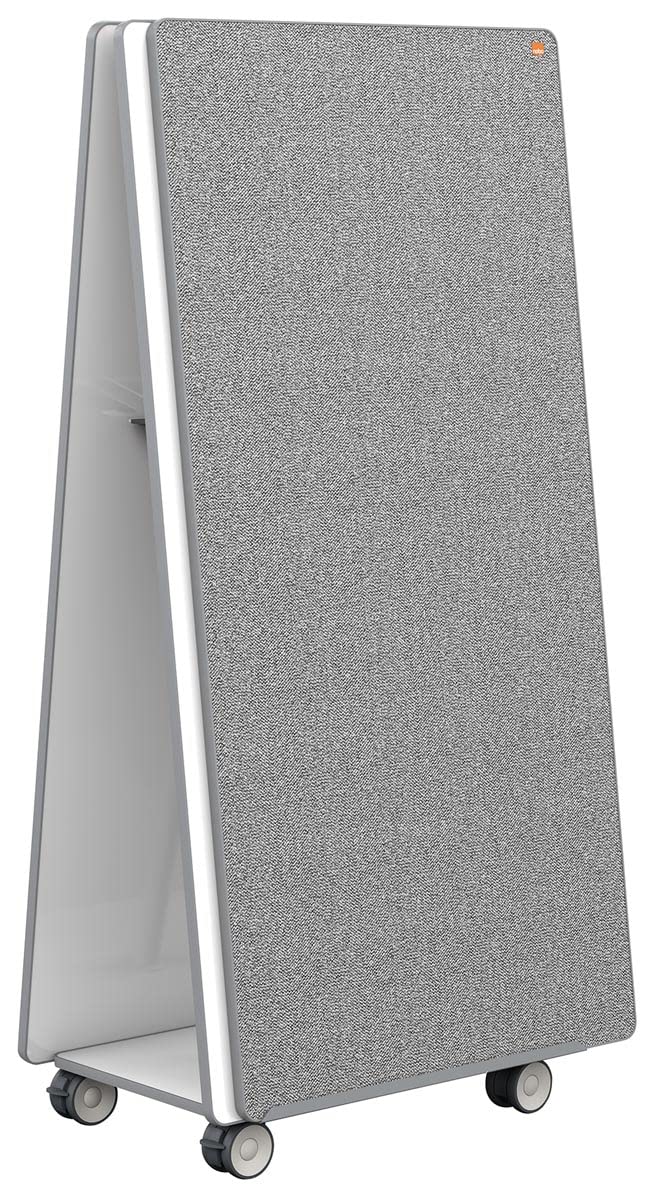 Nobo Pizarra Blanca Portátil & Tablón de Notas Ideal para Reuniones, 1800 x 900 mm, Soporte con Ruedas, 2 x Pizarras Magnéticas de Acero, 2 x Pizarras Blancas & Accesorios, Sistema Portátil, 1915569