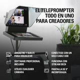 Elgato Prompter – Teleprompter con pantalla incorporada, YouTube, Twitch, Zoom, Teams y más, compatible con DSLR, Webcam, Smartphone, segundo monitor, funciona con Mac, PC & Stream Deck