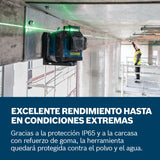 Bosch Professional Nivel láser GLL 80-33 G (soporte LB 10, láser verde, alcance de hasta 30 metros, doble fuente de alimentación, 4 pilas LR6 de 1,5 V, bolsa protectora)