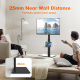 GRIFEMA GB3002 Soporte TV Pie Universal para Televisores de Plasma/LCD/LED hasta 85 Pulgadas, Soporte TV Suelo con EEstantes de Vidrio Templado de 2 Niveles, hasta 60 kg, VESA MÁX. 400x800mm