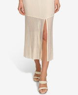 DKNY Vestido Maxi de Punto Acanalado sin Mangas Informal Nocturno, Eggnog, M para Mujer