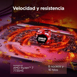 Lenovo LOQ Essential Gen 10 - Ordenador Portátil Gaming IA 15.6" FHD (AMD Ryzen 7 7735HS, NVIDIA GeForce RTX 4050, 16GB RAM, 512GB SSD, 144Hz, Wi-Fi 6, Sin Sistema Operativo) QWERTY Español - Gris