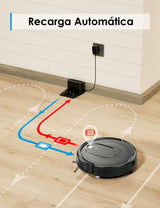 Vexilar W7 Robot Aspirador y Fregasuelos, Robot Aspirador 2 en 1,Potente Succión 4000Pa,Antienredos,Larga Autonomía,3 Niveles de Ajuste de Agua, Adecuada para Suelos,Alfombras,Pelo de Mascotas