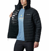 Columbia Powder Lite Hooded Jacket, Chaqueta Acolchada Con Capucha Hombre, Black, L