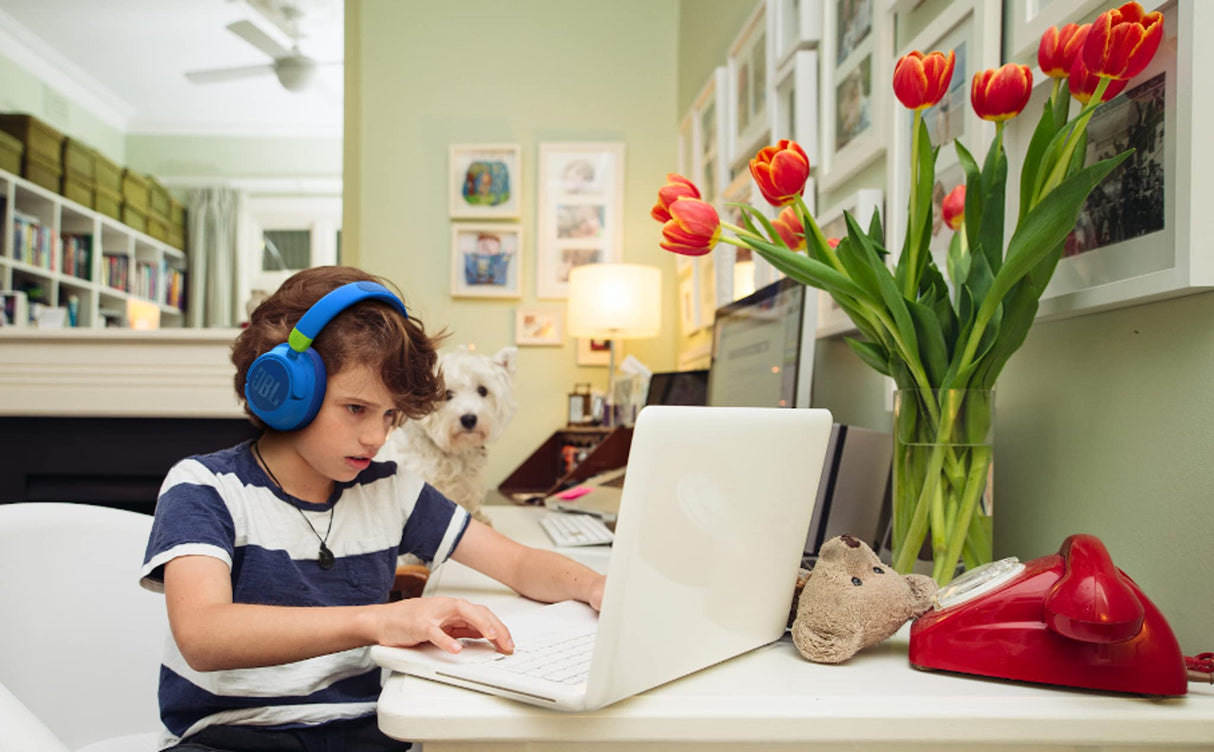 JBL JR460 NC Auriculares inalámbricos Over Ear portátiles con Bluetooth y cancelación de ruido, para niños, hasta 20 horas de duración y una carga rápida, blanco