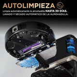 Shark PowerDetect Robot Aspirador y mopa 2 en 1, Base NeverTouch Pro con Limpieza, Carga y Vaciado automáticos, 60 días, navegación 3D y LiDAR, NeverStuck, WiFi/App, Negro, RV2800ZEEU