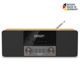 TechniSat DIGITRADIO 3 - Sistema Compacto de Radio Estéreo Dab (Dab+, FM, Reproductor de CD, Bluetooth, USB, Conexión para Auriculares, Entrada AUX, Radio Reloj Despertador, Pantalla OLED) Roble