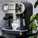 Gaggia Cafetera manual Carezza Deluxe RI8525/01 para café molido y cápsulas, 230 V, 50 Hz, 1900 W, gris/negra