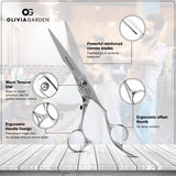 Olivia Garden PowerCut - Tijera para diestros, 6,25" (16 cm)