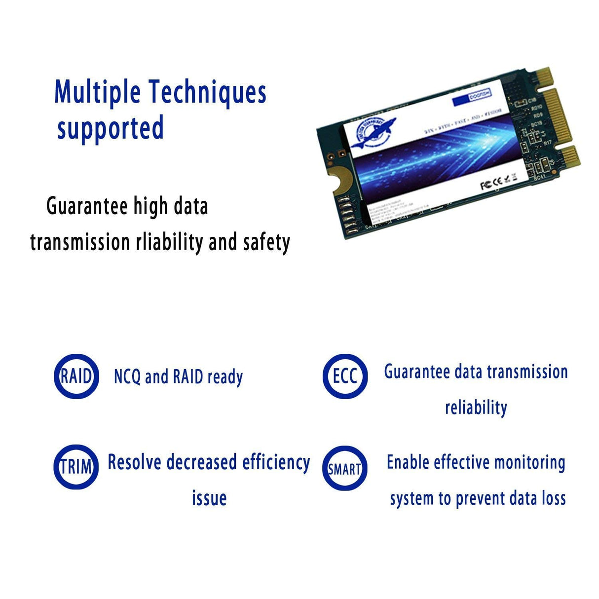 Dogfish m.2 2242 1TB Ngff Unidad De Estado Sólido Incorporada Altura de Alta Velocidad Unidad de Disco Duro de Alto Rendimiento para computadora portátil de Escritorio(1TB, m.2 2242)
