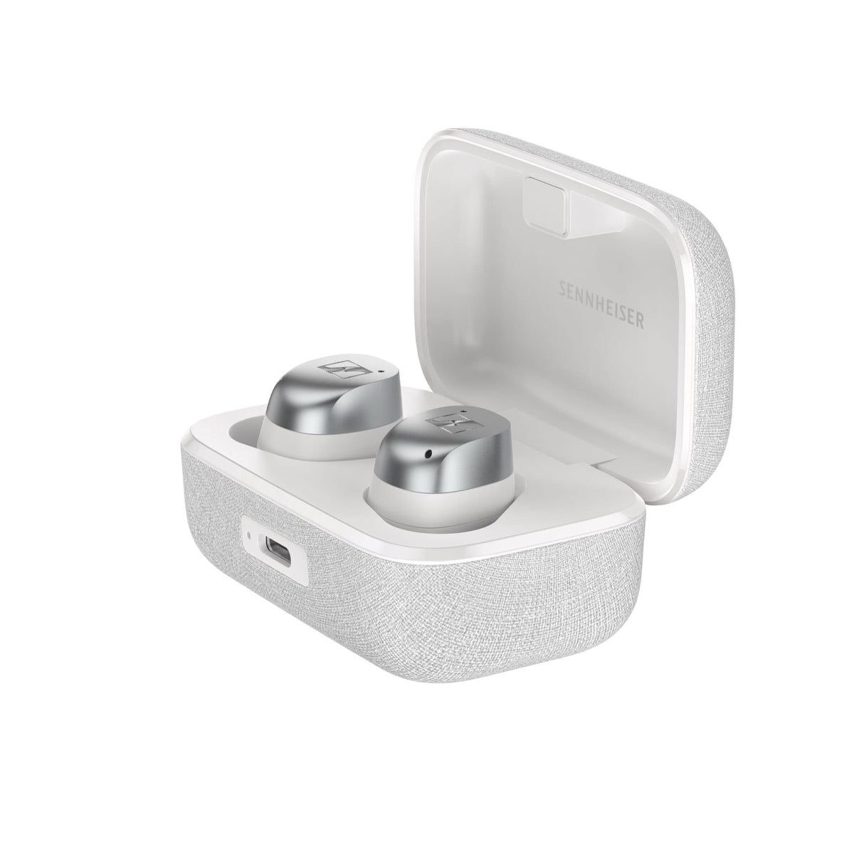 Sennheiser MOMENTUM True Wireless 4 auriculares inteligentes - Bluetooth 5.4, sonido nítido, diseño cómodo, 30 horas de autonomía y cancelación de ruido activa adaptativa - blanco plata