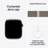 Apple Watch Series 11 GPS+Cellular con Caja de Titanio Natural de 46 mm y Pulsera Milanese Loop en Color Natural-Talla M/L.Calidad del Sueño,monitores de entreno y Salud,Pantalla Siempre Activa